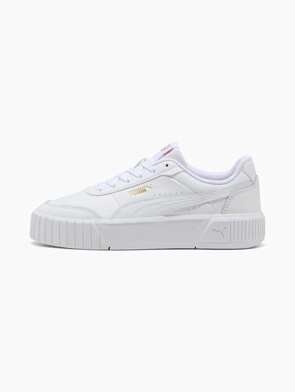 Puma Women's White Sneakers with Subtle Gray Trim